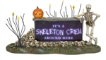 Department 56 Halloween Village Skeleton Crew Sign -New For 2024
