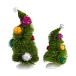Department 56 Grinch Village Wonky Trees Set of 2