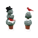Department Village 56 Cardinal Christmas Topiaries Set of 2 - New for 2024