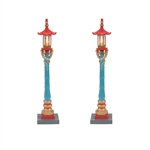 Department 56 Christmas In The City Village Chinatown Post Lamps - New For 2024